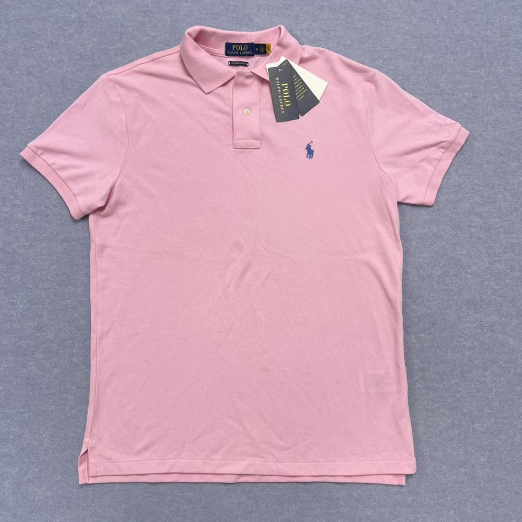 BNWT Polo Ralph Lauren Pink Polo Shirt Custom Slim Fit Men’s Preppy Medium