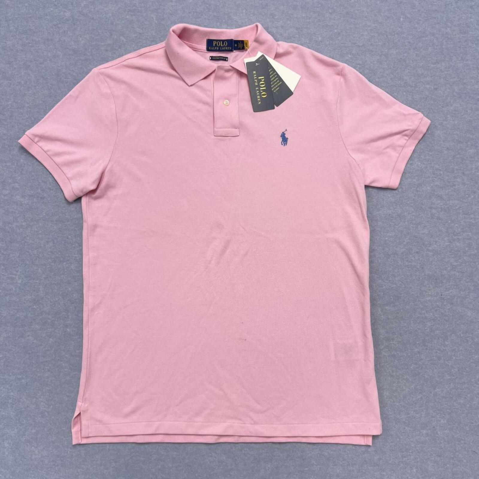 BNWT Polo Ralph Lauren Pink Polo Shirt Custom Slim Fit Men’s Preppy Medium