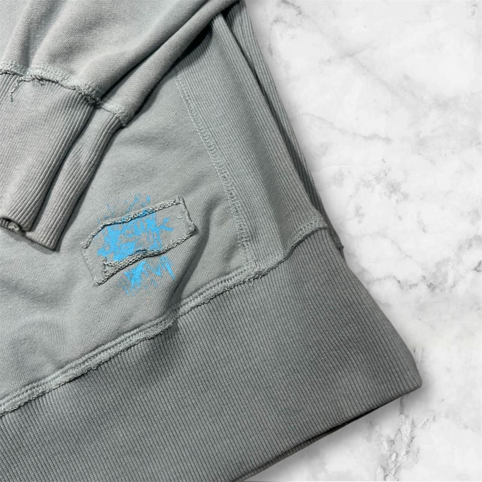 Vintage Rip Curl Surf Men’s Light Blue / Grey Embroidered Skull Sweatshirt Large
