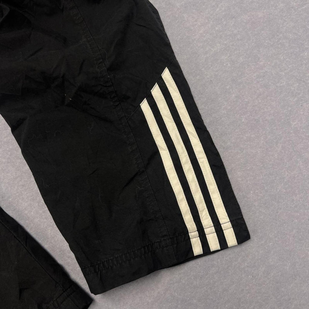Vintage 2001 Adidas Men's Black & White Striped Baggy Skater Track Pants Large