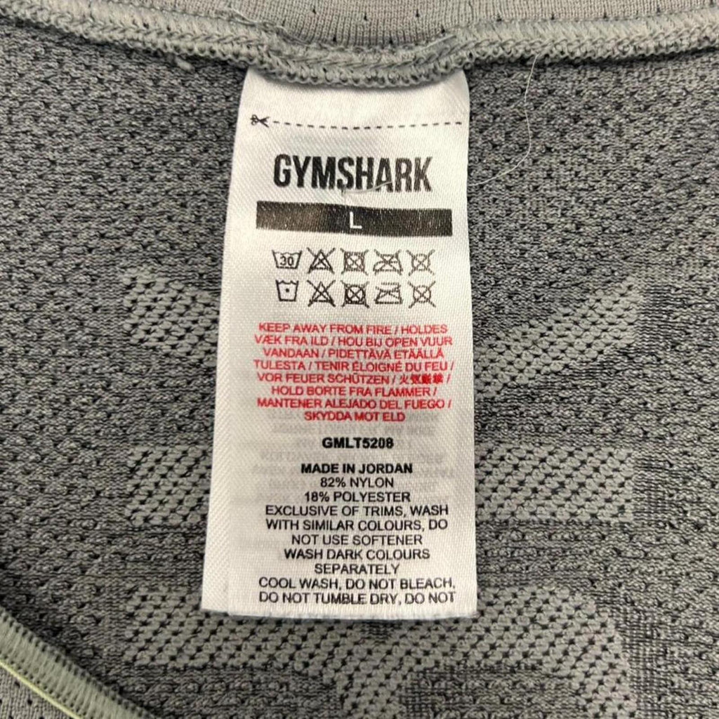 Gymshark Apex Men’s Smokey Grey Seamless Long Sleeve Compression Shirt Large