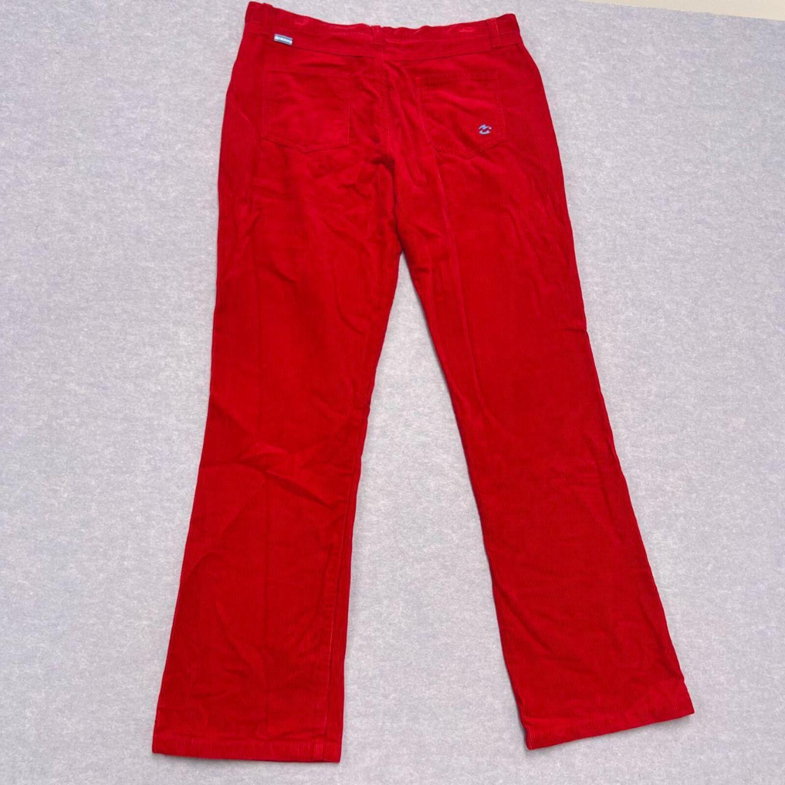 Vintage 90's Billabong Surf Women's Red Corduroy Flare Leg Pants Y2K Size 14