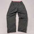 Vintage Starter Men's Dark Grey & White Striped Baggy Oversize Shell Track Pants Y2K Medium