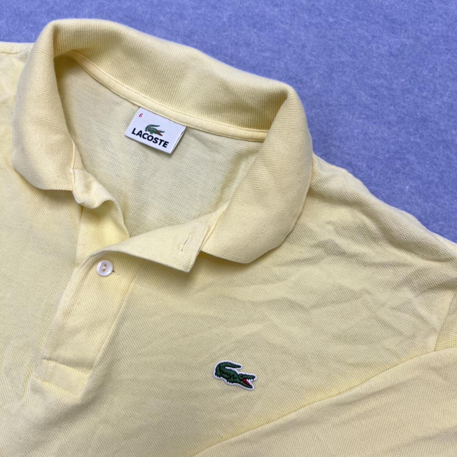 Vintage Lacoste Men’s Yellow Long Sleeve Dress Polo Shirt Preppy Size 6 (XXL)