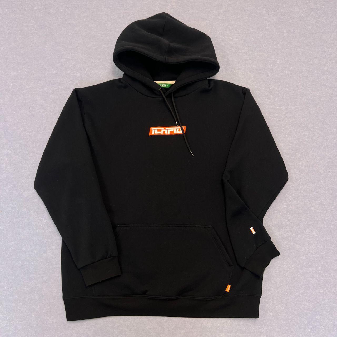 ICHPIG Streetwear Men's Black & Orange SpellOut Oversized Streetwear Hoodie XL