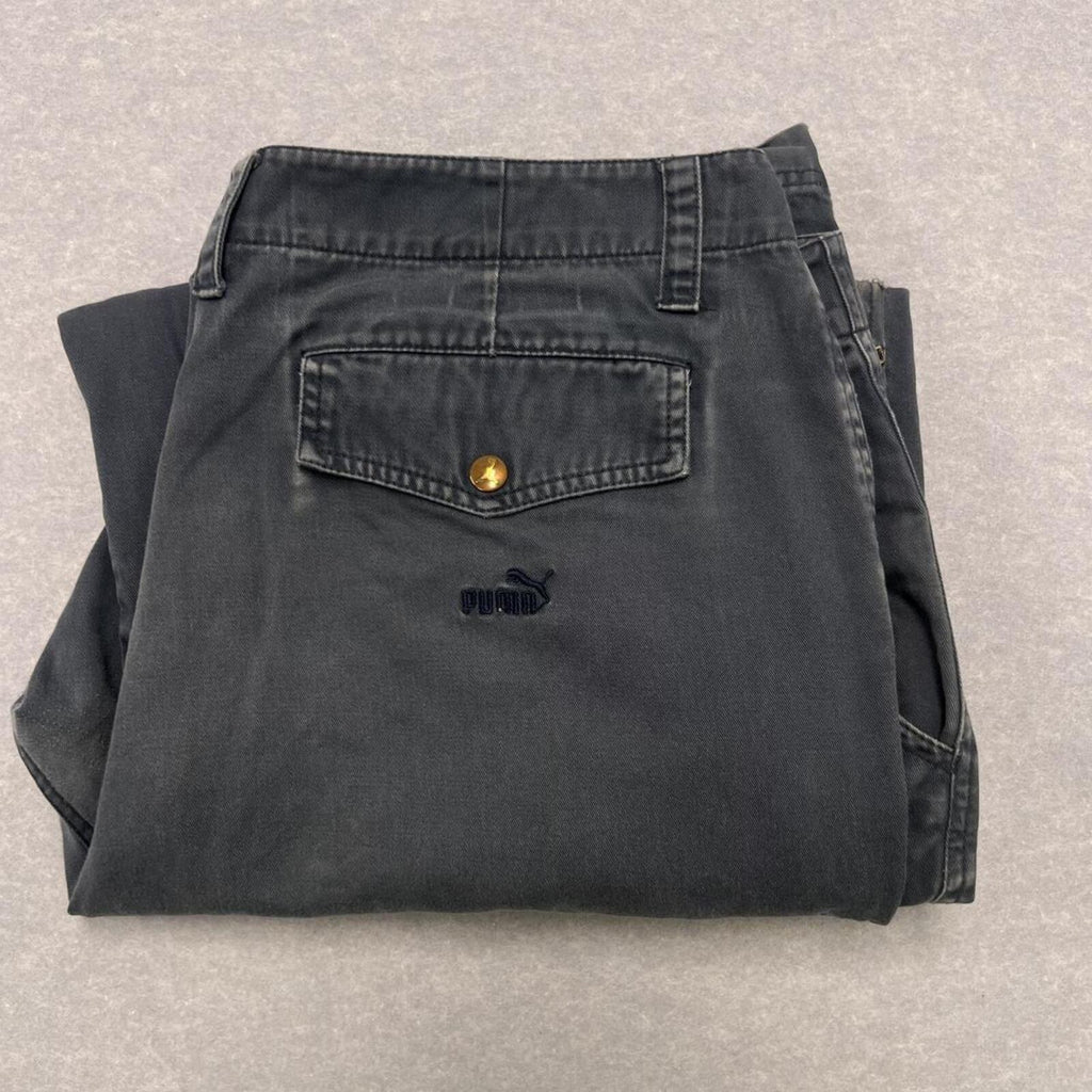 Vintage 90s Puma Men's Navy Blue Cargo Carpenter Pants Streetwear Zip-Leg Y2K XL