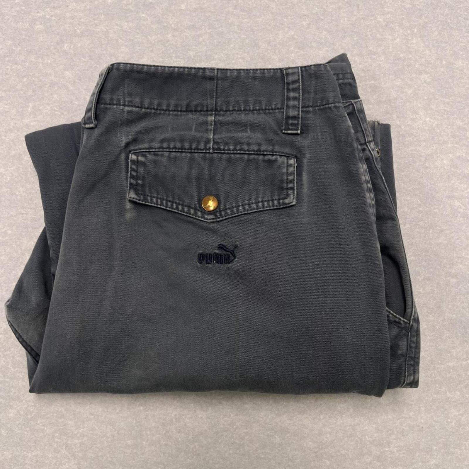 Vintage 90s Puma Men's Navy Blue Cargo Carpenter Pants Streetwear Zip-Leg Y2K XL