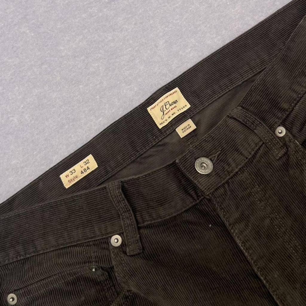 J.Crew Men's 484 Slim-fit Corduroy Chino Dress Pants Dark Brown Size W33 L32