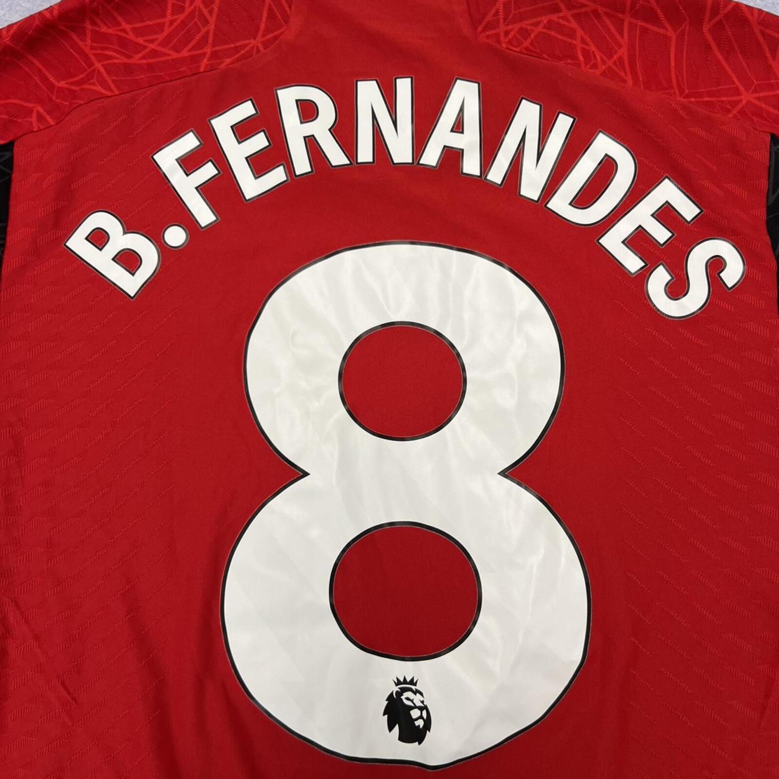 2023/24 Manchester United Adidas Authentic Home Jersey #8 Bruno Fernandes Medium