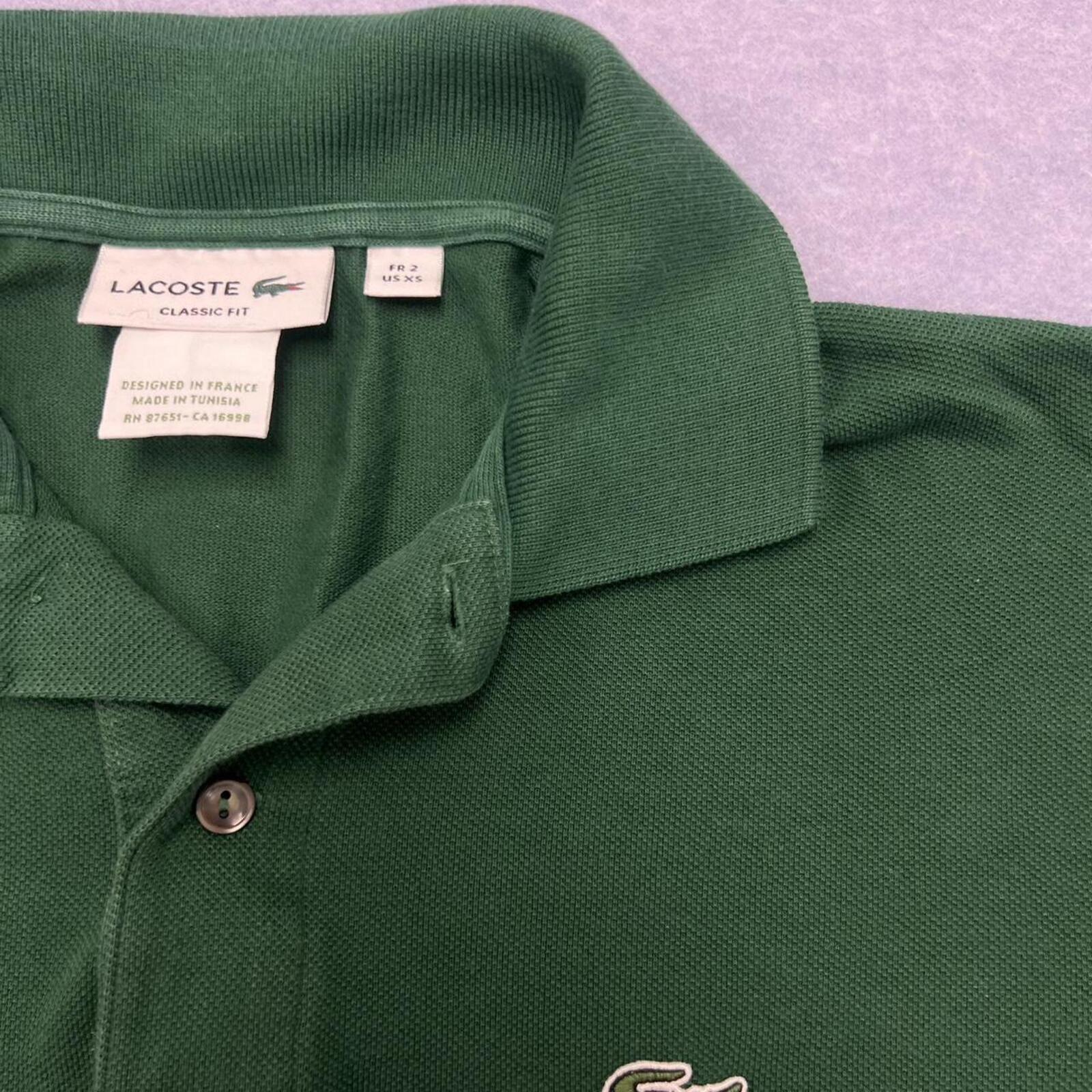 Vintage 90’s Lacoste Men’s Dark Green Dress Polo Y2K Crocodile Size 2 (XS)