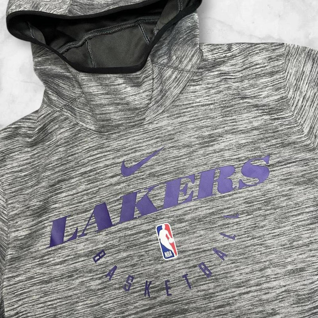 Nike Los Angeles Lakers NBA Men's Grey Spotlight On Court Hoodie Dri-Fit Large