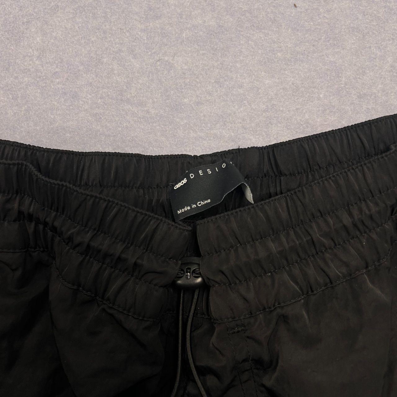 ASOS Black Baggy Parachute Track Pants Streetwear Men's Medium