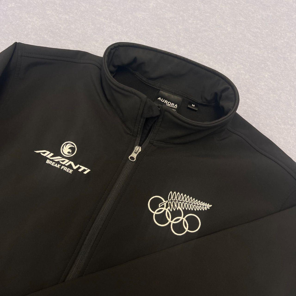 New Zealand Olympic Team Black Softshell Track Jacket Avanti Aurora Men's Medium