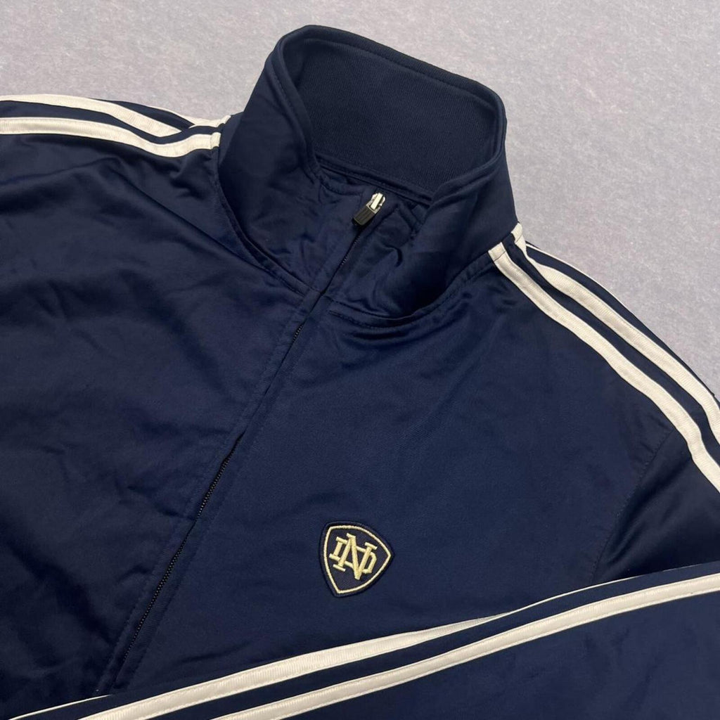 Vintage Adidas Notre Dame Fighting Irish ND Track Jacket Navy Men's Y2K Large