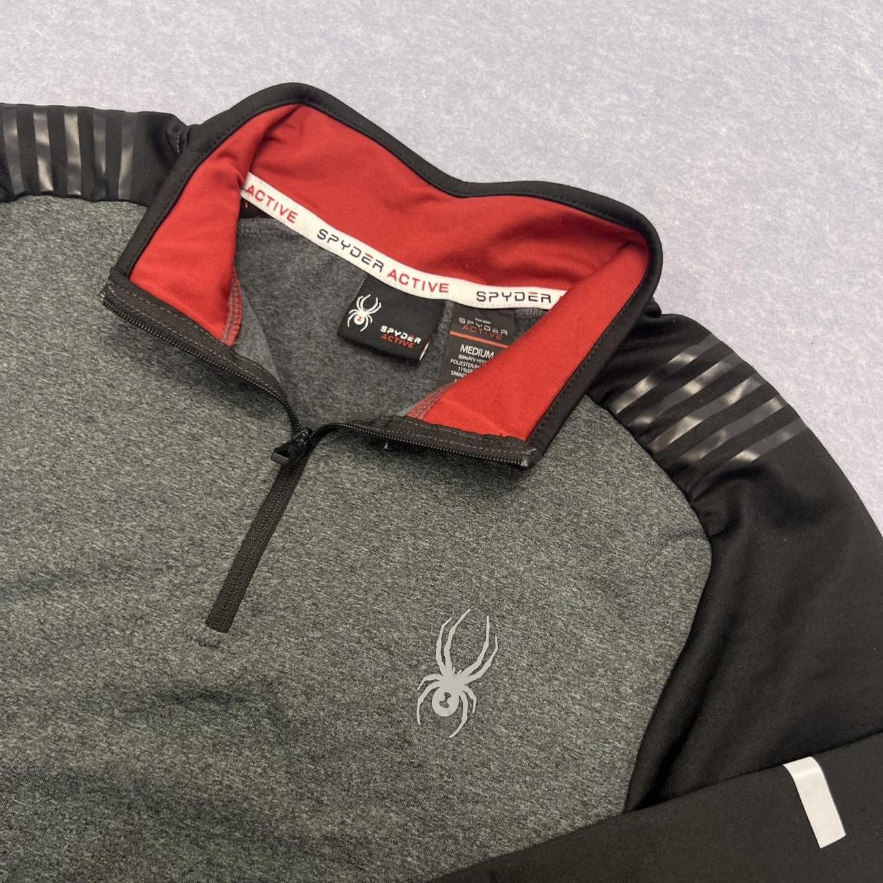 Spyder Active Lightweight Quarter Zip Pullover Grey Black Men’s Medium