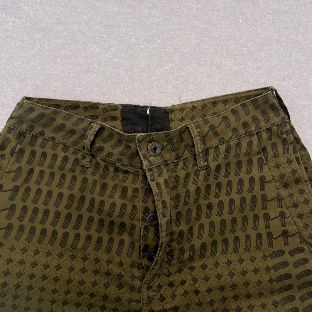 G-Star RAW x Pharrell Williams Bionic Yarn RAW For The Oceans Khaki AOP Squid Trousers Chino Pants W33 L32
