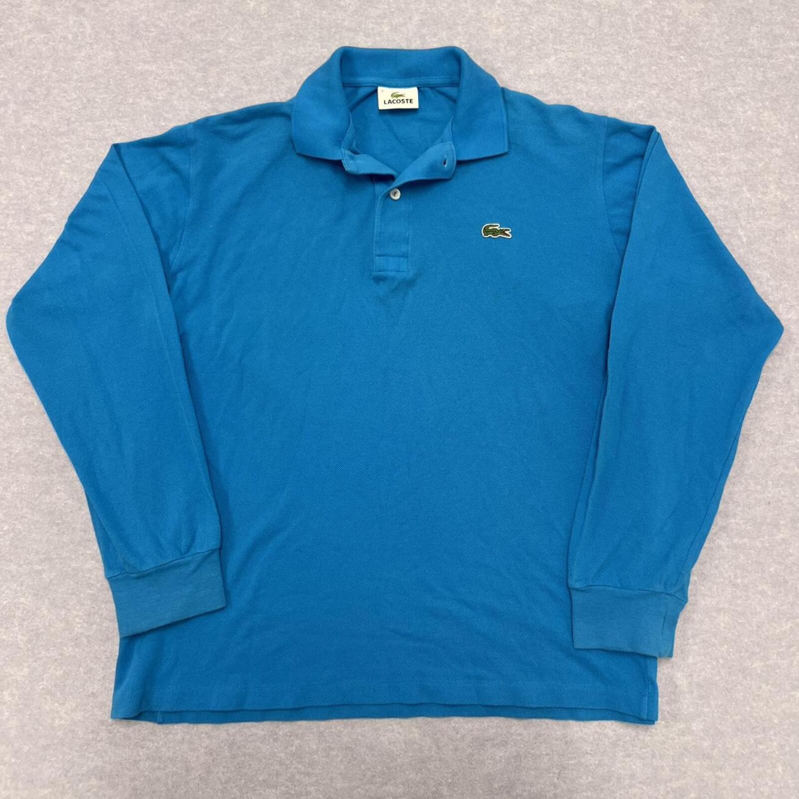 Vintage Lacoste Men’s Light Blue Long Sleeve Dress Polo Preppy Size 3 (Small)