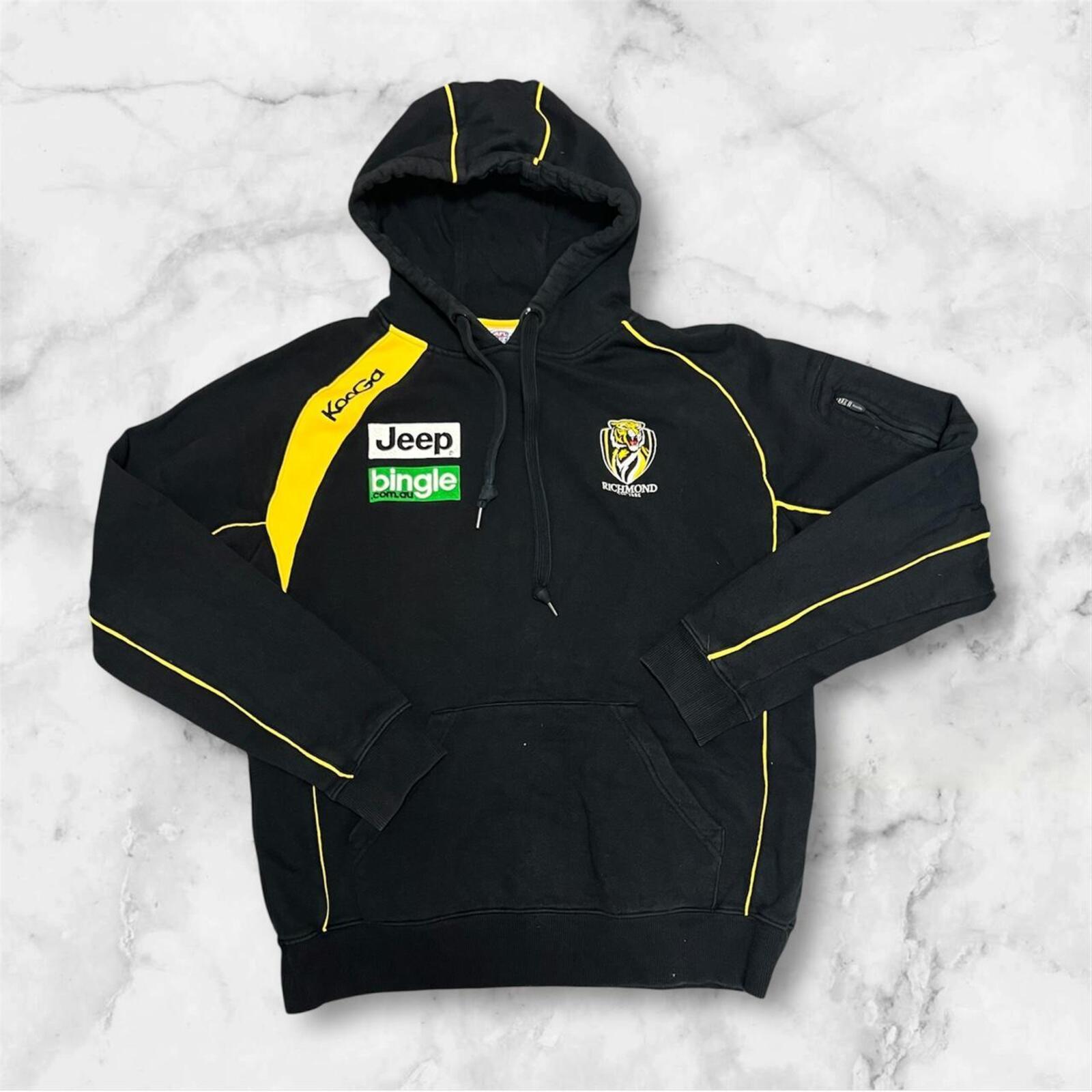Vintage KooGa Richmond Tigers AFL Men’s Black & Yellow Hoodie Y2K Medium