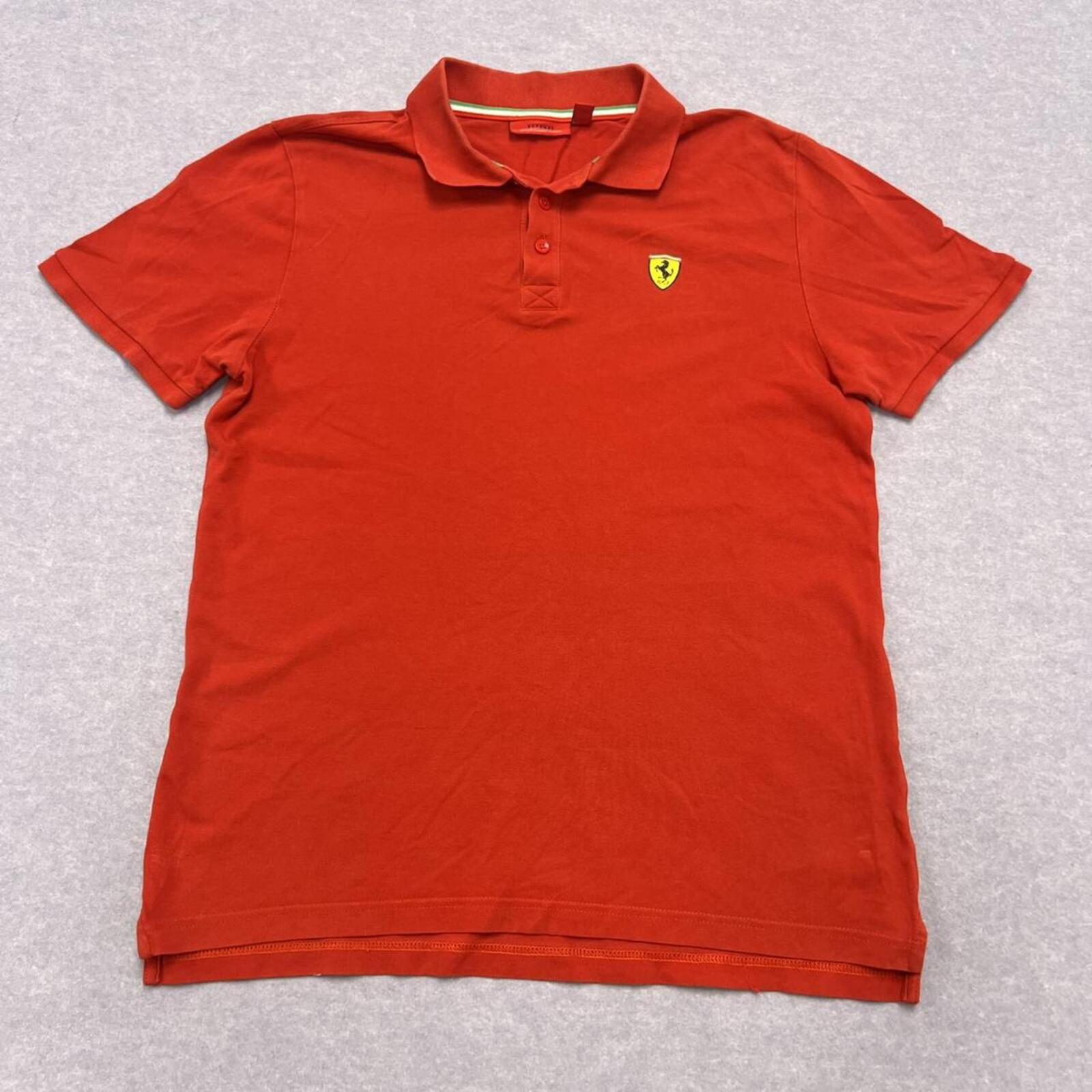 Scuderia Ferrari Official Polo Shirt Red Prancing Horse Logo Men's Medium