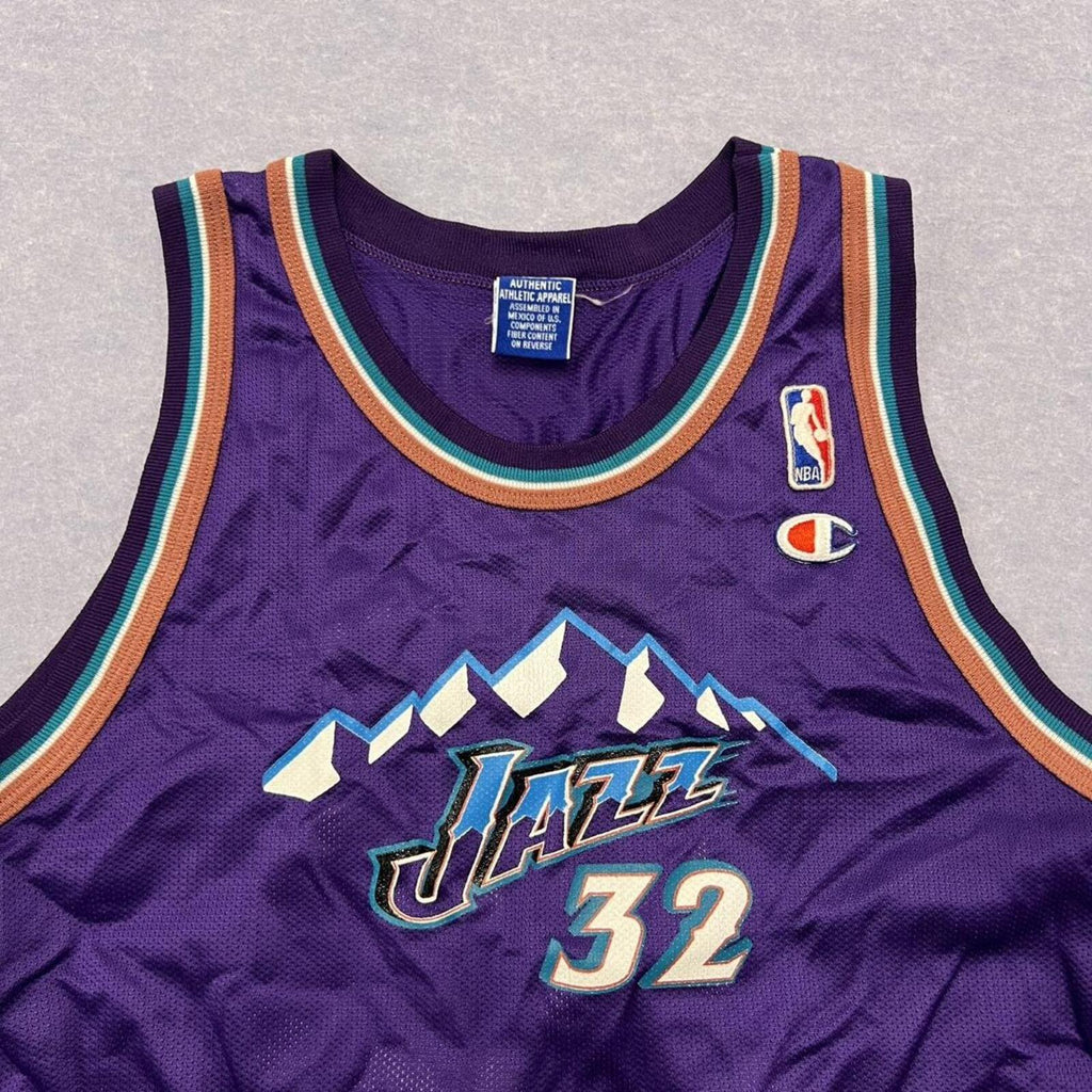 Vintage Champion NBA Utah Jazz Karl Malone No.32 Jersey Youth XL 18-20 / Men's S