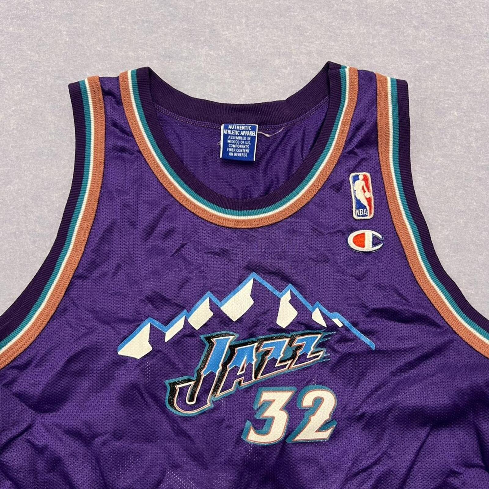 Vintage Champion NBA Utah Jazz Karl Malone No.32 Jersey Youth XL 18-20 / Men's S
