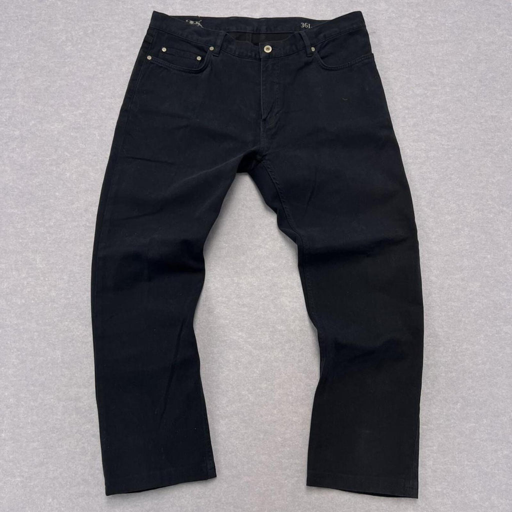 Rodd & Gunn Jeans VJ355 Straight Fit Navy Leather Trim Mens 36L
