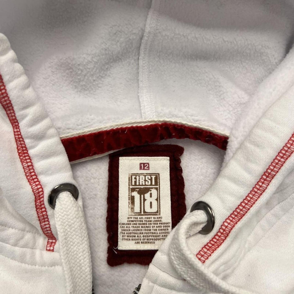 Vintage Retro St Kilda Saints First 18 Women's White Zip Hoodie AFL Size 12