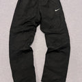 Vintage Nike Men's Black Baggy Streetwear Parachute Track Pants Y2K Small
