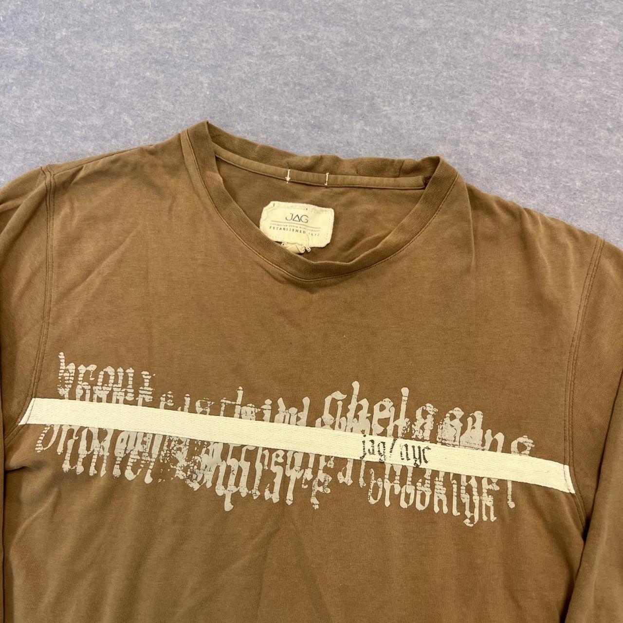 Vintage JAG NYC Brown Graphic Y2K Grunge Emo Streetwear LongSleeve T-Shirt Small