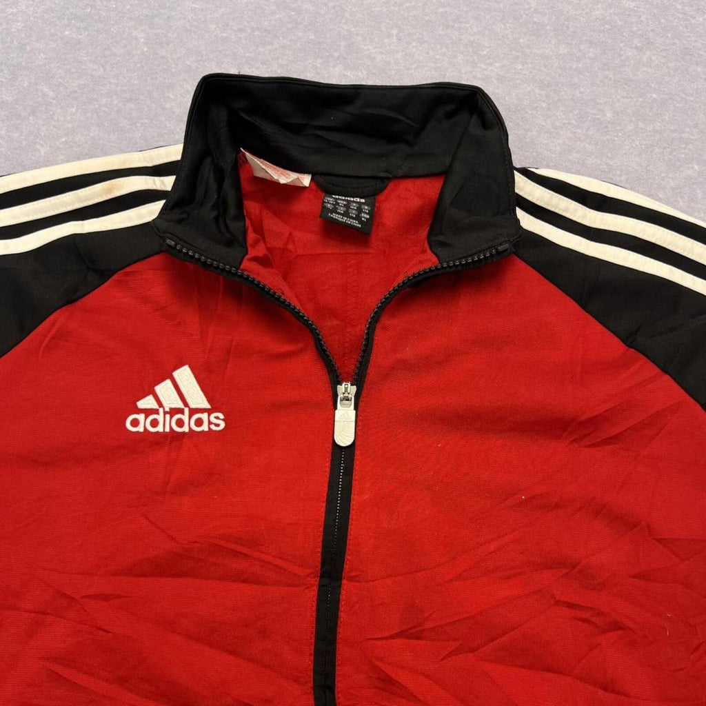 Vintage Adidas Red & Black Full Zip Retro Track Jacket Y2K Mens Small