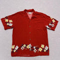 Vintage 90’s Rip Curl Surf Men's Red Hawaiian Floral Short Sleeve Shirt XL