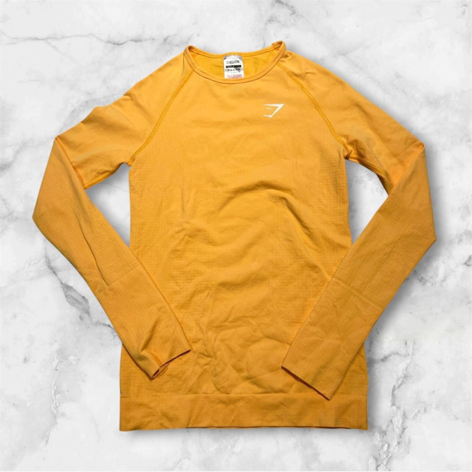 Gymshark Vital Seamless 2.0 Long Sleeve Yellow Marl Compression Top Womens Small