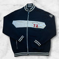 Vintage Men’s Marina Yachting Full Zip Knit Sweater Jumper Navy & White XXL