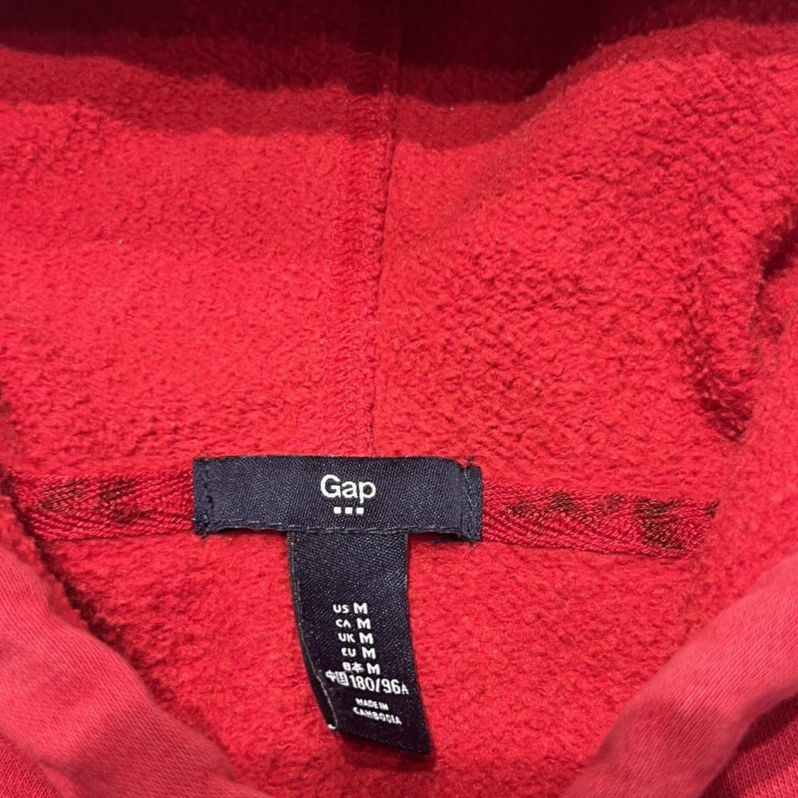 Vintage Gap Red & Black Spellout Y2K Preppy Streetwear Hoodie Men’s Medium