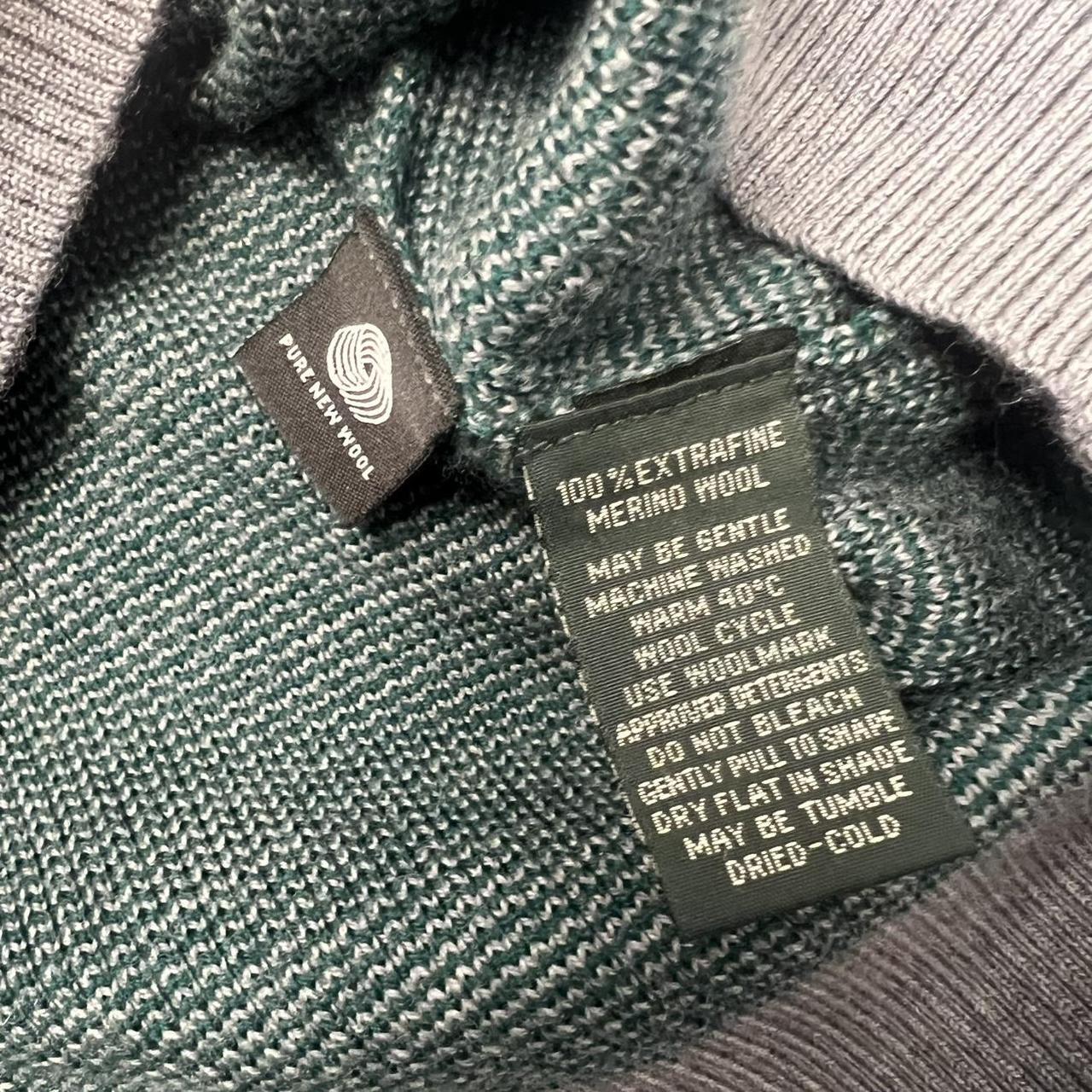 Vintage Rodd & Gunn Green& Grey Check 100% Merino Wool V Neck Sweater Medium