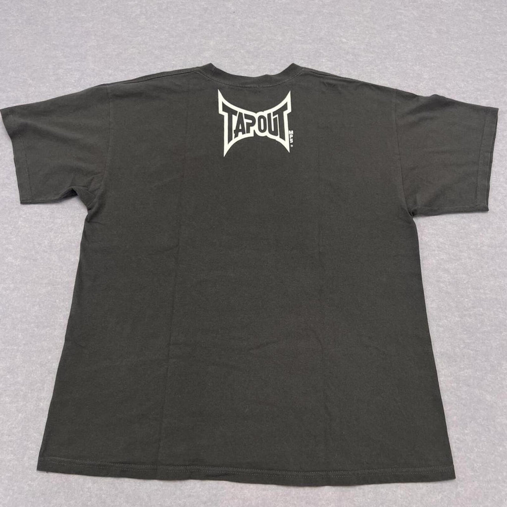 Vintage Tapout MMA Lightning Graphic T-Shirt Charcoal Grey Men's XL Y2K