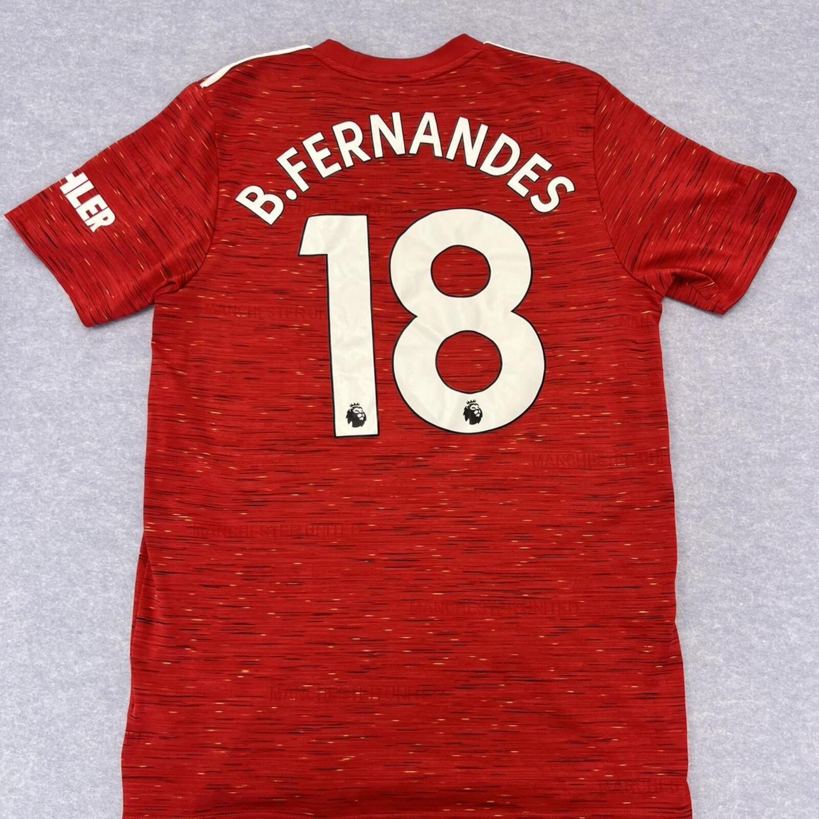 2020/21 Manchester United Adidas Authentic Home Jersey #18 Bruno Fernandes Medium
