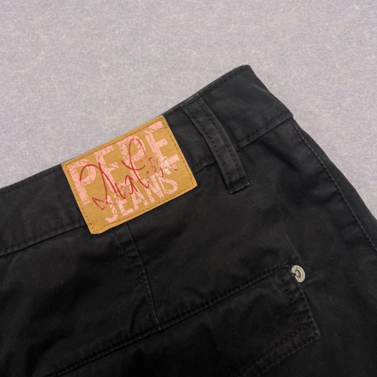 Pepe Jeans x Dua Lipa Black Streetwear Black Baggy Cargo Pants Women's Y2K W29