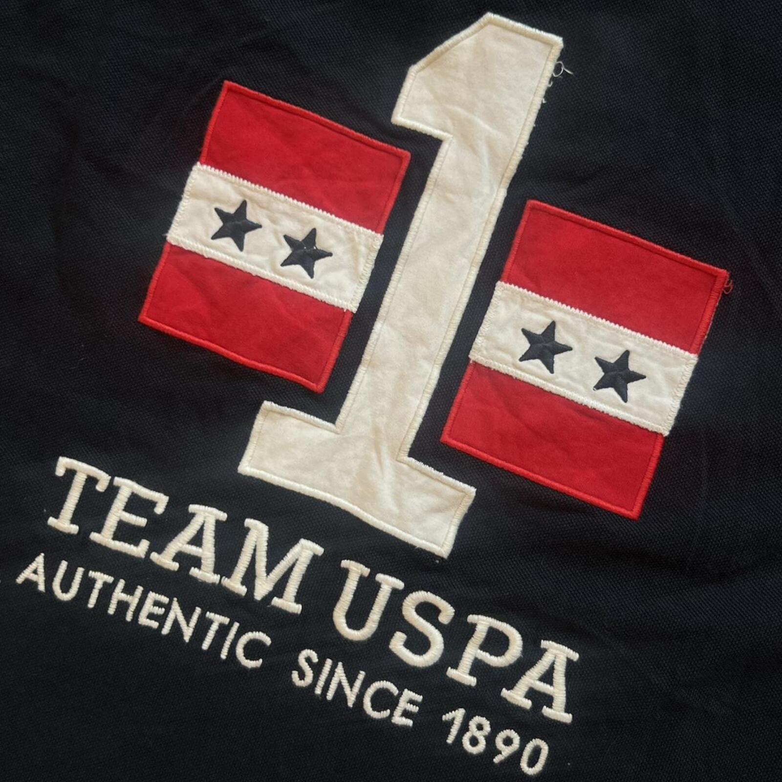 Vintage U.S. Polo Assn. “Team USPA” Embroidered Flag Polo Black  No.1 Y2K Men’s XL