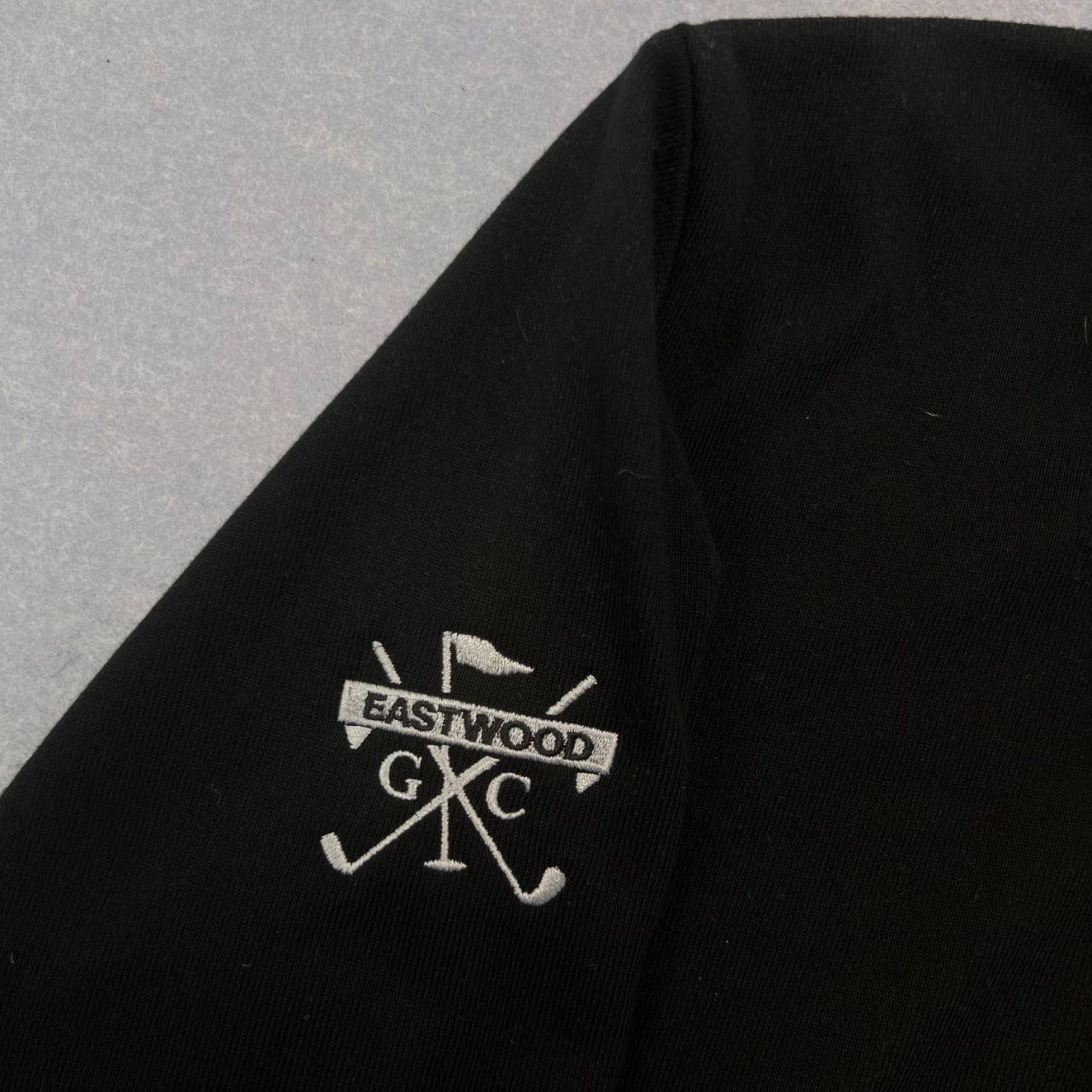 Island Green Golf Mens Black Eastwood Golf Club 1/4 Zip Mock Neck Pullover Large