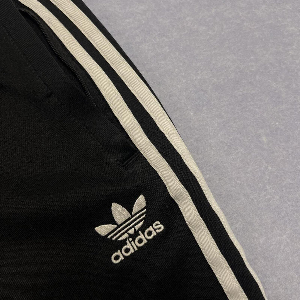 Vintage Adidas Originals Black & White Stripe Trefoil Track Pants Joggers Medium