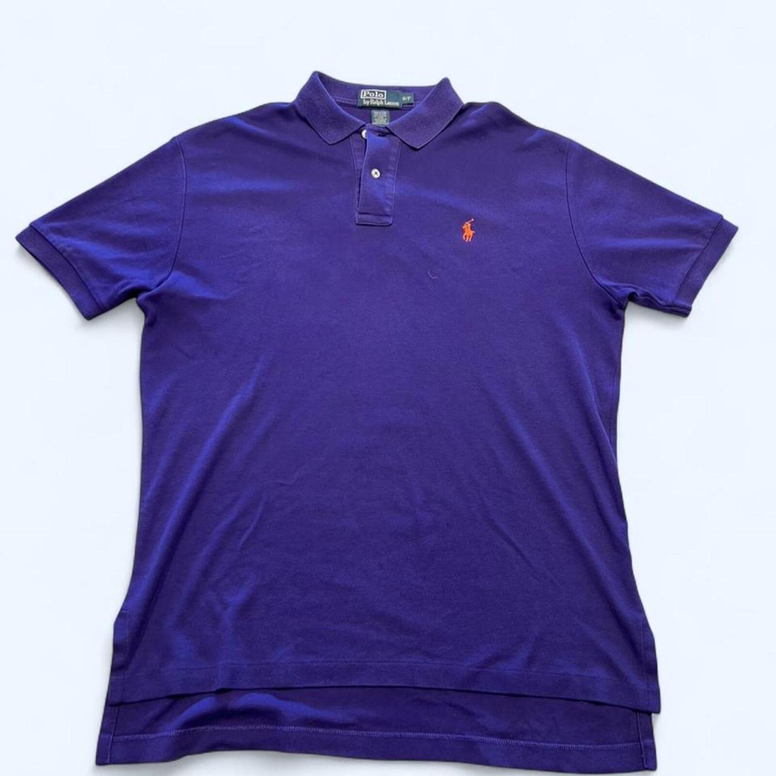 Vintage Polo Ralph Lauren Men's Purple Preppy Polo Size Small (Oversized Fit)