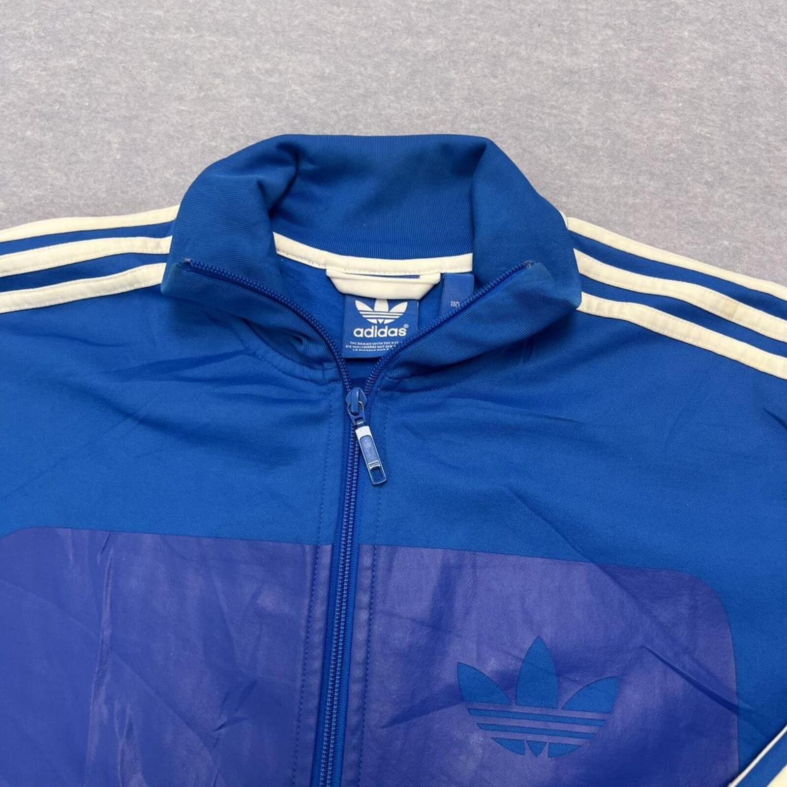 Vintage Adidas Originals Men's Royal Blue Trefoil Track Jacket Size 110 Fits XL