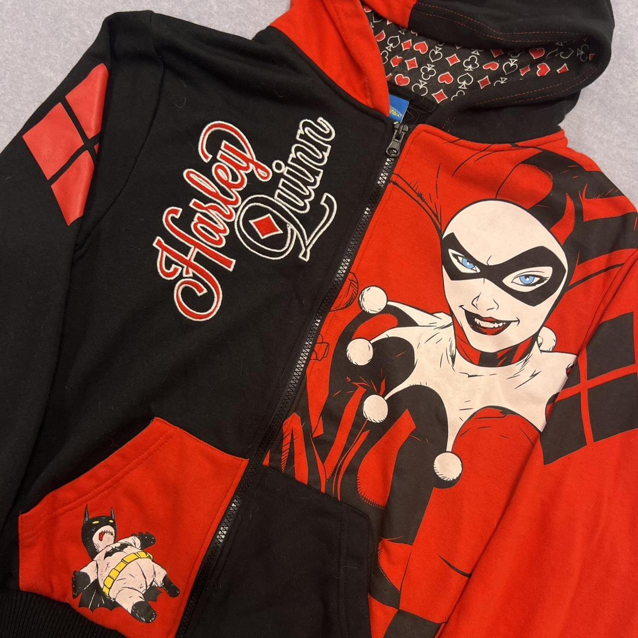 Vintage Harley Quinn Movie World Full Zip Graphic AOP Hoodie – Women’s Medium