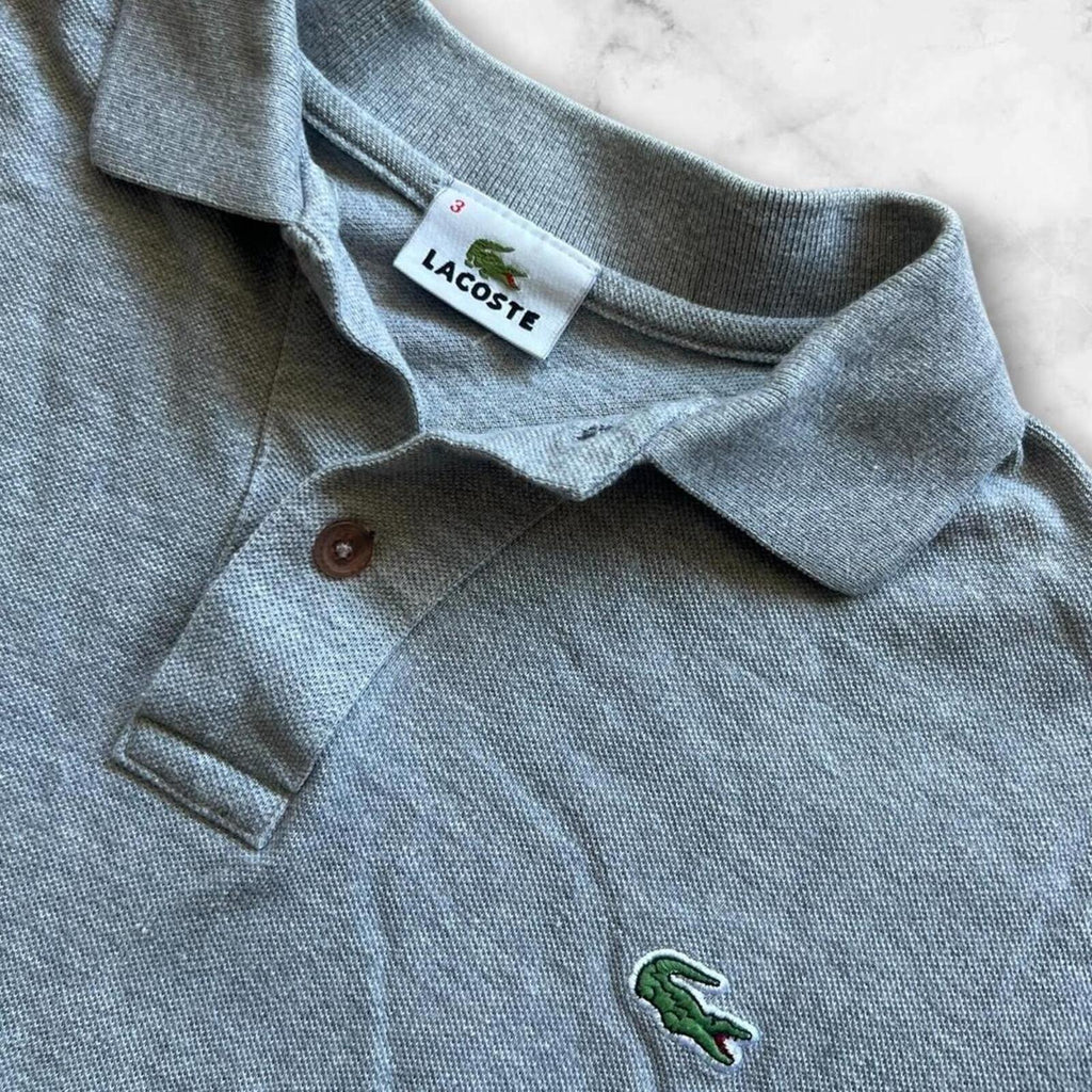 Vintage 90’s Lacoste Men’s Light Grey Preppy Dress Polo Size 3 (Small/XS)