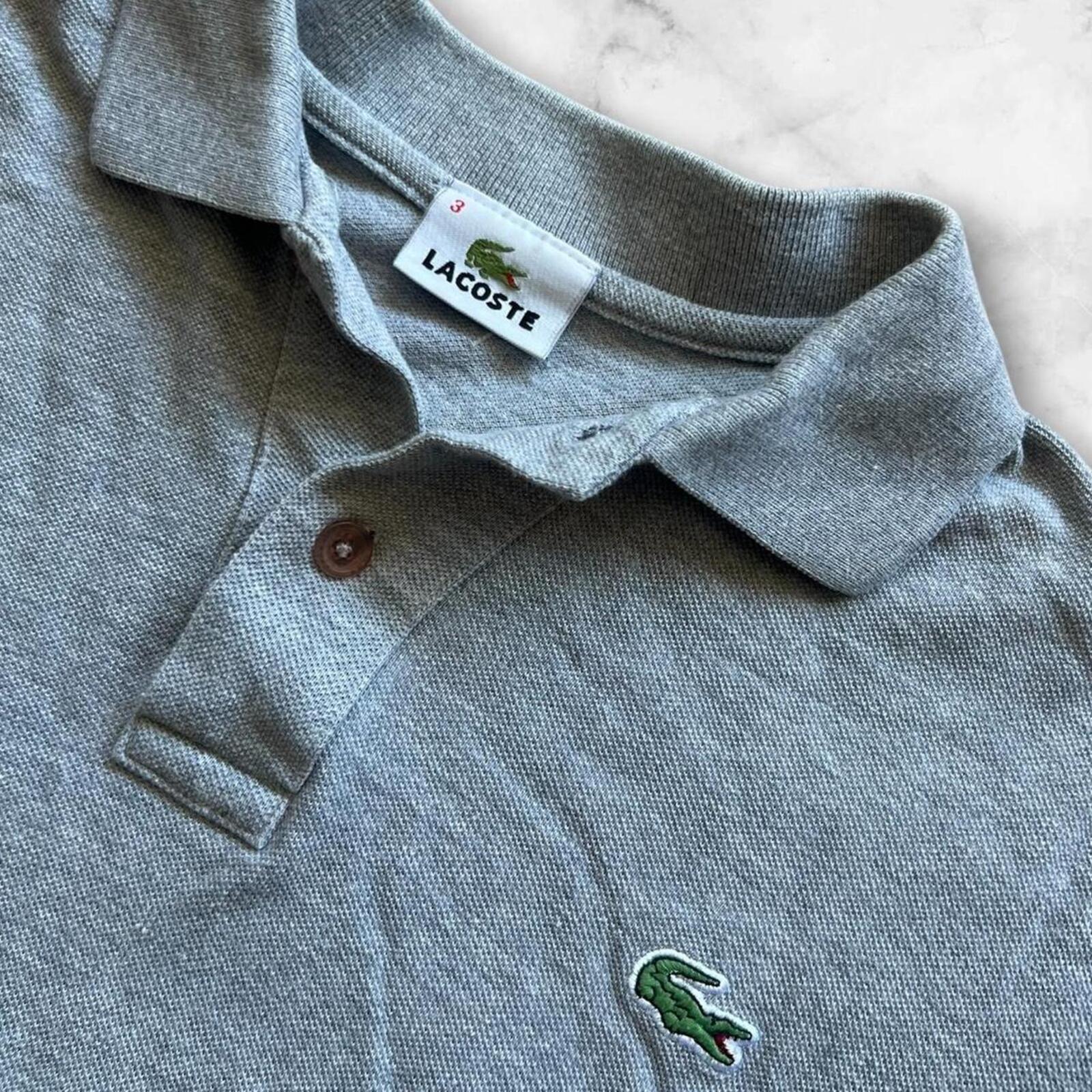 Vintage 90’s Lacoste Men’s Light Grey Preppy Dress Polo Size 3 (Small/XS)