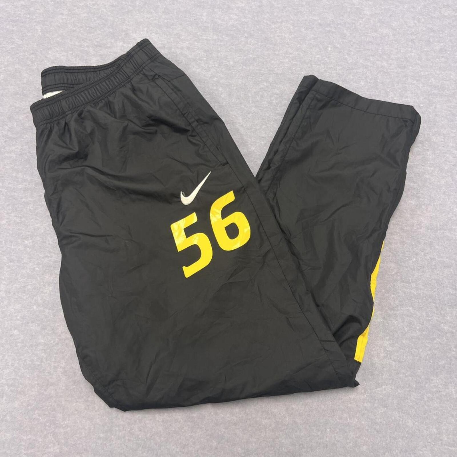 Vintage Nike Athletic Team Player Issue No.56 Black & Yellow Track Pants Men's XL