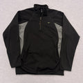 Vintage Nike Women’s Black & Gold Swoosh 1/4 Zip Track Jacket Therma-Fit Large