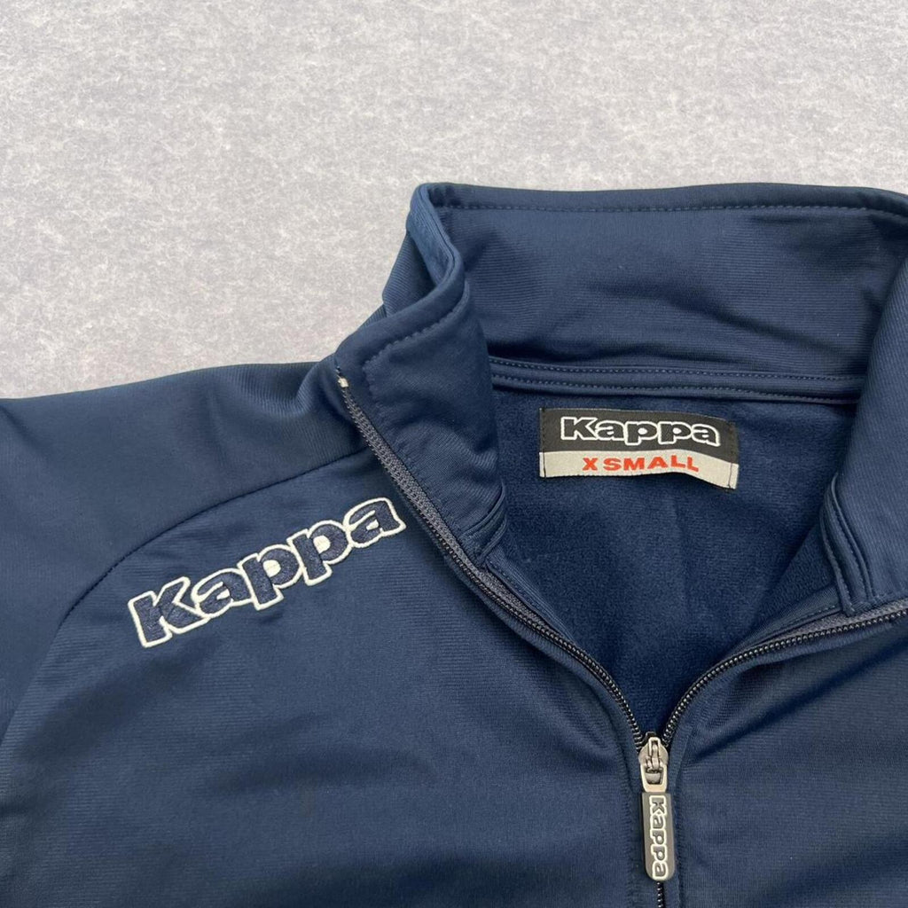 Kappa Navy Full Zip Track Jacket Greek Alexander The Great Back Print Men's XS