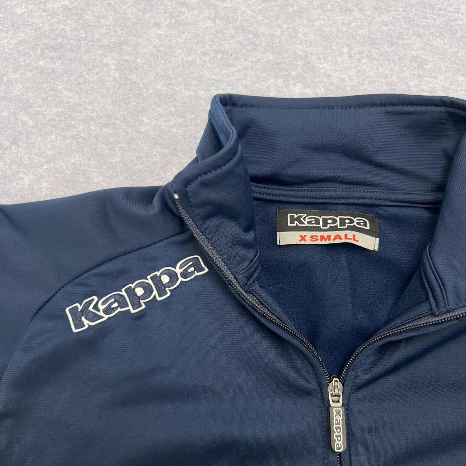 Kappa Navy Full Zip Track Jacket Greek Alexander The Great Back Print Men's XS